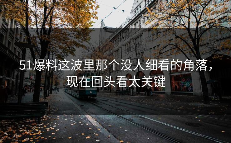 51爆料这波里那个没人细看的角落,现在回头看太关键 51爆料这波里那个没人细看的角落,现在回头看太关键